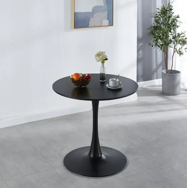 31.5" Tulip Table Mid-Century Dining Table For 2-4 People With Round MDF Table Top, Pedestal Dining Table, End Table Leisure Coffee Table - Black