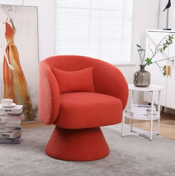Swivel Accent Chair Armchair, Round Barrel Chair For Living Room Bedroom