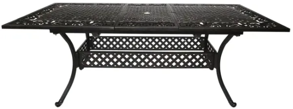 Outdoor Extendable Aluminum Dining Table With Pattern Table Top And Curved Legs - Copper