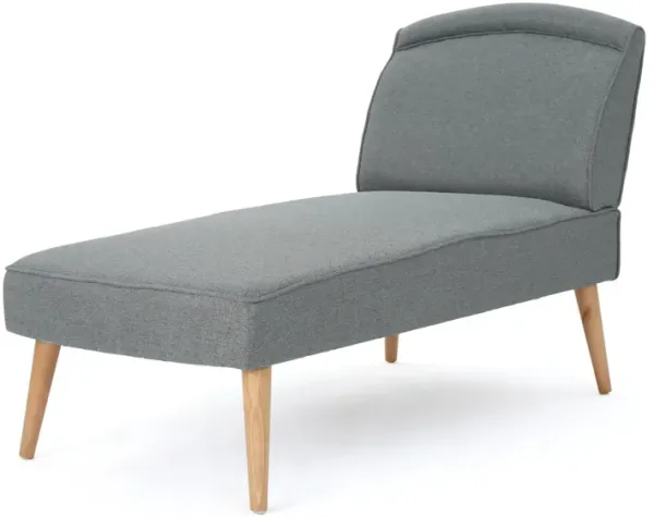 Fabric Chaise Lounge With Rubberwood Frame - Slate