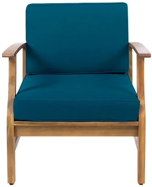 Kaleidoscope - Club Chair With Slat Paneling - Blue