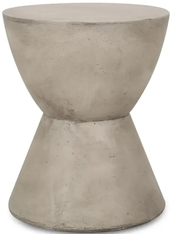 Outdoor Hourglass Shaped Side Table - Light Gray