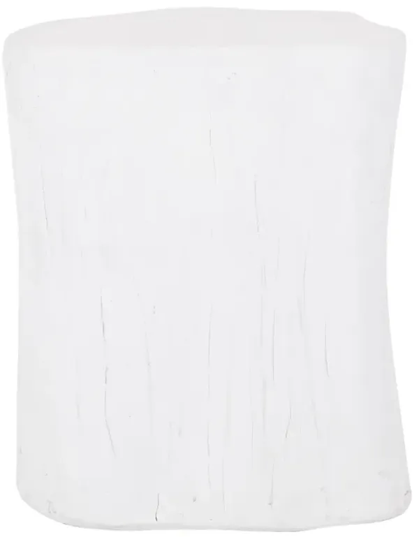 Outdoor, Lightweight Concrete Side Table - Antique White