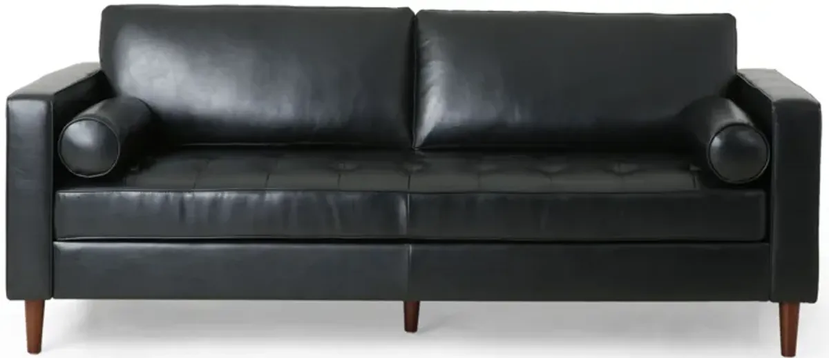 Modern Comfy 3 Seat Sofa With Wooden Legs, For Living Room And Study