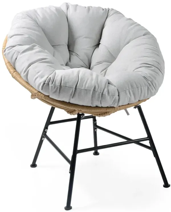 Palos - Outdoor Wicker Lounge Chair (Set of 2) - Brown / Light Gray