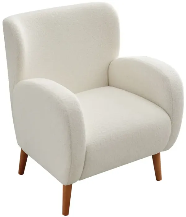 Modern Wing Back Lounge Chair Stylish Design, Soft Fabric, Solid Wood Legs, Durable Frame