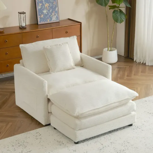 Modern Modular Sofa With Side Storage Pockets For Living Room