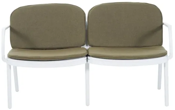 Luna - Outdoor Patio Loveseat - White / Green