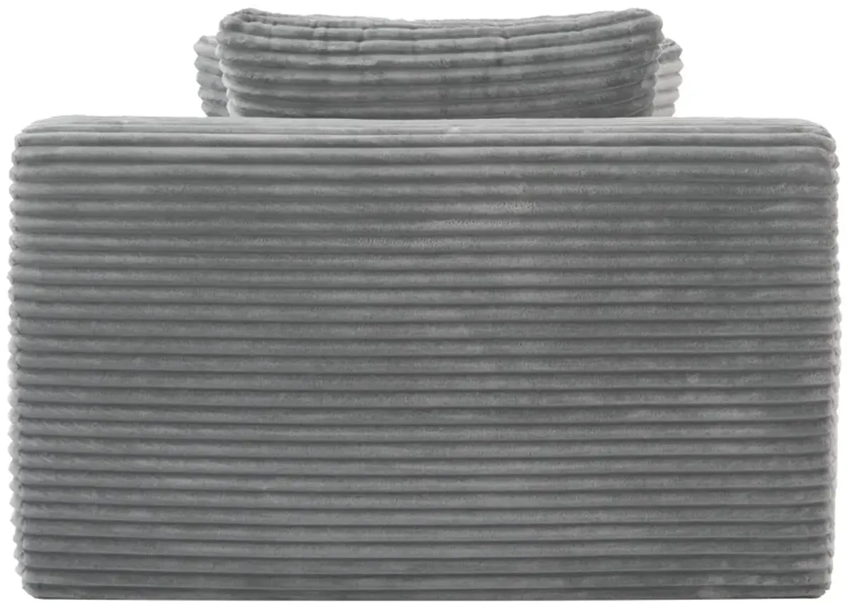 Modern Full Compressed Chaise Lounge Sofa Bed With Removable Pillows, Upholstered - Gray