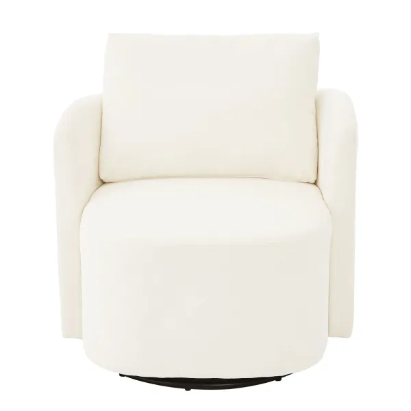 360° Modern Swivel Chair With Upholstered Curved Design