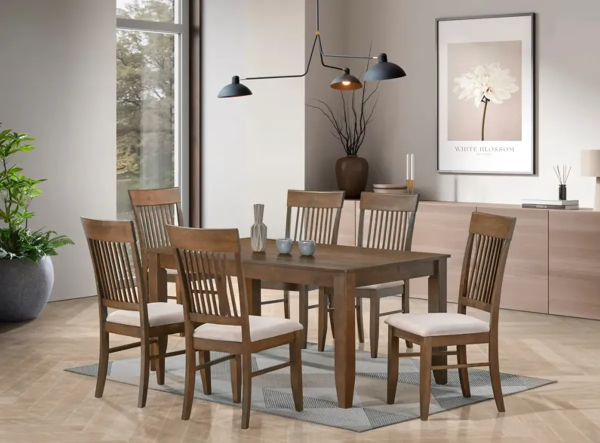 Transitional Mission 7-Pc Dining Set in Warm Oak