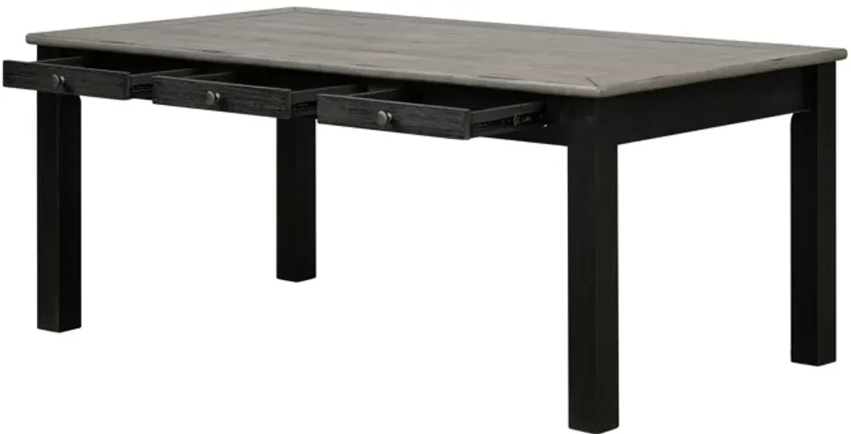 7 Piece Modern Rustic Dining Room Set with Pull-Out Drawers and Textured Chairs