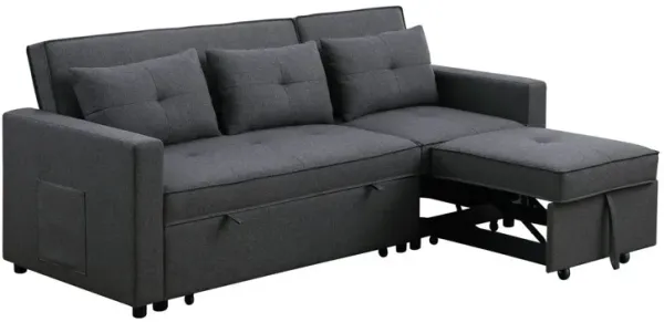Zoey - Linen Convertible Sleeper Sofa With Side Pocket