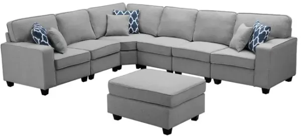 Casanova - 7 Piece Modular L-Shape Sectional Sofa With Ottoman
