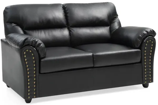Chic Padded Love Seat For Modern Living - Black
