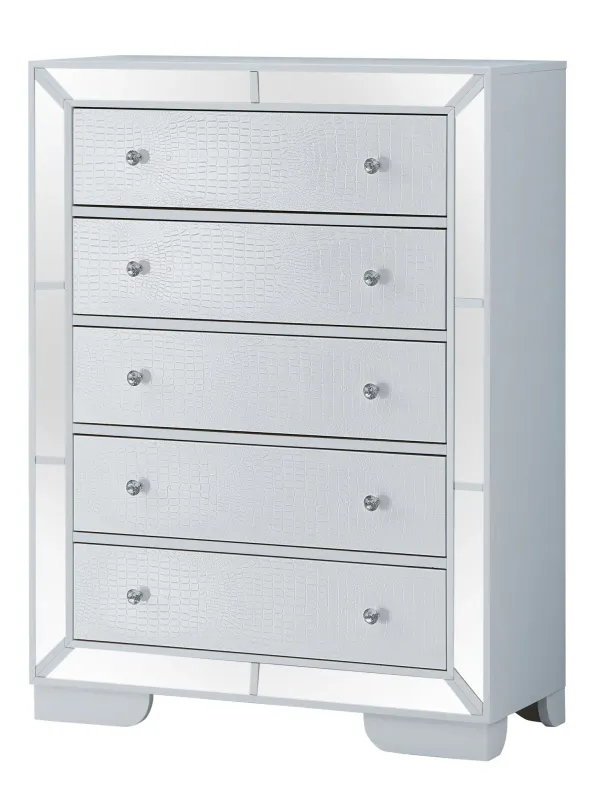 Sleek Contemporary Storage Chest - White