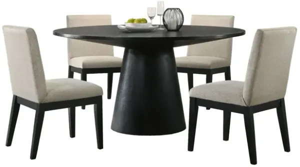 Jasper - Wide Contemporary Round Dining Table Set