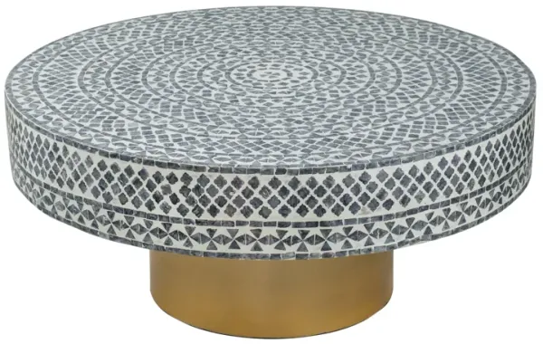 Unique Capiz Coffee Table & Pedestal Base