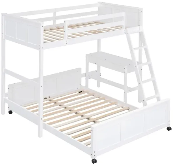Full Over Full Bunk Bed With Desk