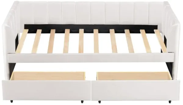 Upholstered Daybed With Ergonomic Design Backrest
