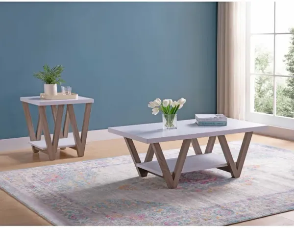 Set Of Tables, Home, Livingroom End Table & Coffee Table With Bottom Shelve