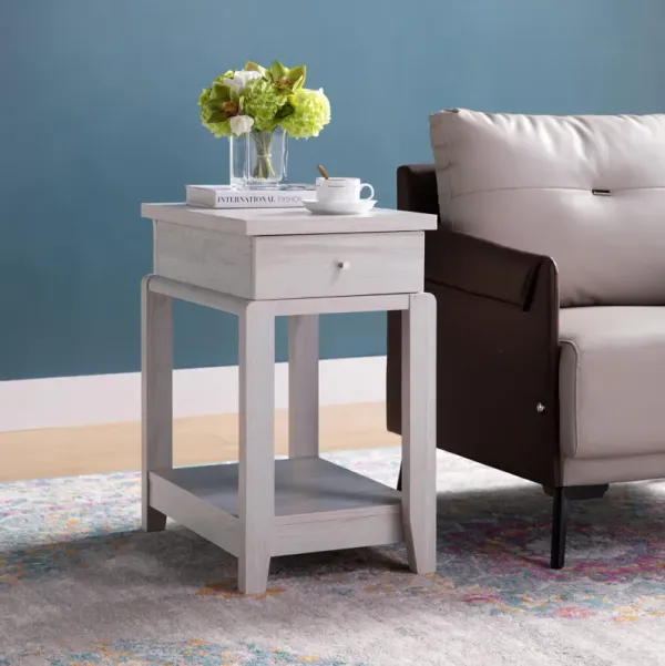 Chair Side End Table With One Drawer And Bottom Shelf