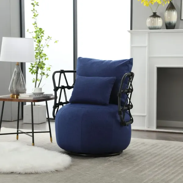 Coolmore - Upholstered Tufted Living Room Chair, Accent Chair With Metal Stand