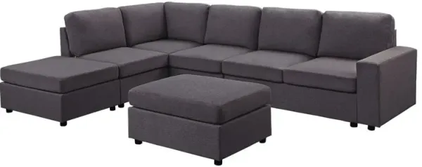 Cassia - 7 Seat Reversible Modular Sectional Sofa With Ottoman