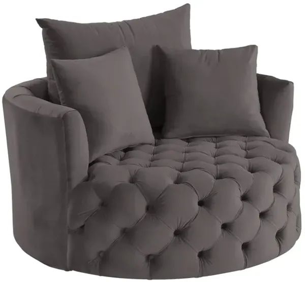 Zunyas - Velvet Accent Chair With Swivel