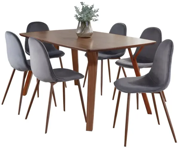 Folia Pebble - 7 Piece Mid Century Modern Dining Set