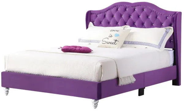 Upholstered Velvet Bed Transitional