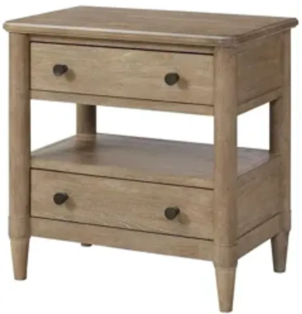 Open Nightstand With 2 Drawers