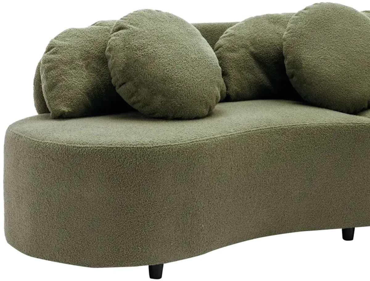 Modern Living Room Sofa Lamb Velvet Upholstered For Home