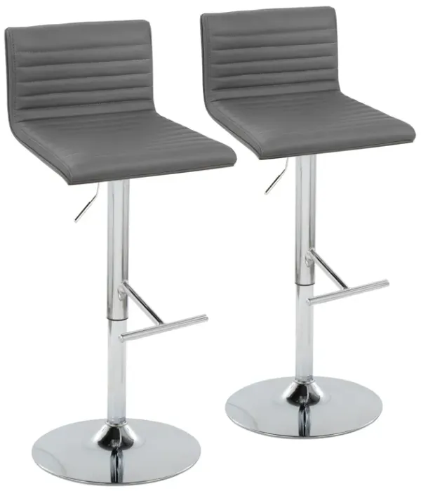 Mason - Contemporary Adjustable Barstool & Swivel With Straight T Footrest (Set of 2)
