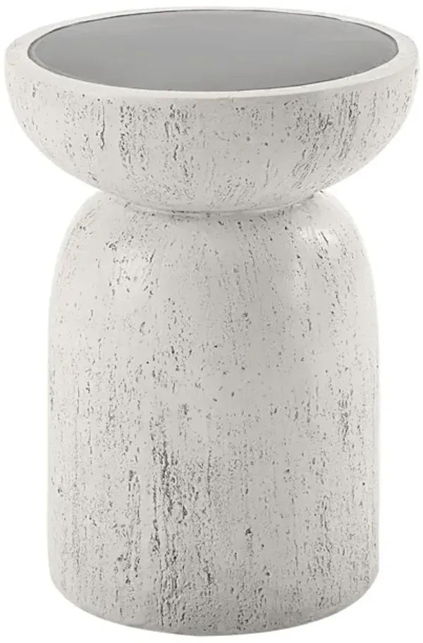Dylana - Natural Fiber Concrete Accent Table - Gray