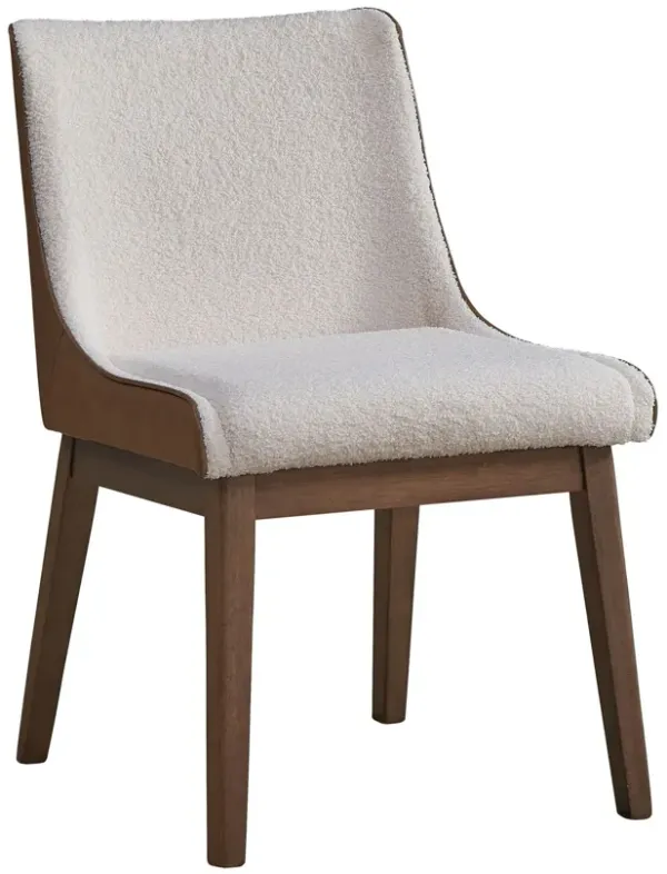 Ginny - Boucle Velvet Side Chair (Set of 2) - Walnut