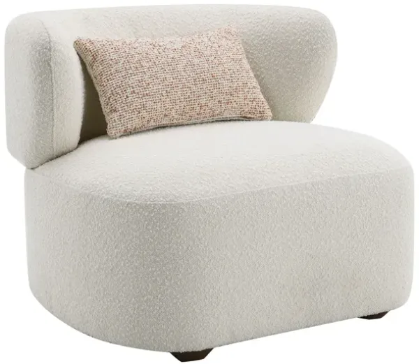 Darius - Boucle Accent Chair With Toss Pillow - Beige