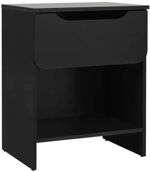 Modern Minimalist 1 Drawer Nightstand With Cubby