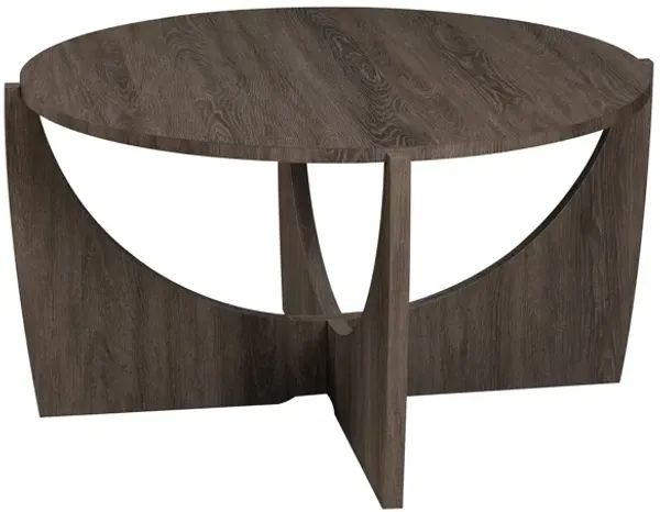 Contemporary Open Arch Base Round Coffee Table - Cerused Ash