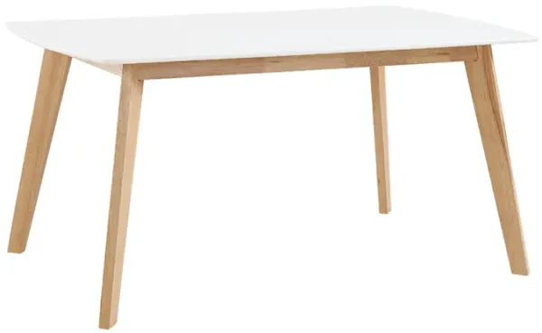 Contemporary Solid Wood Two Tone Dining Table - White