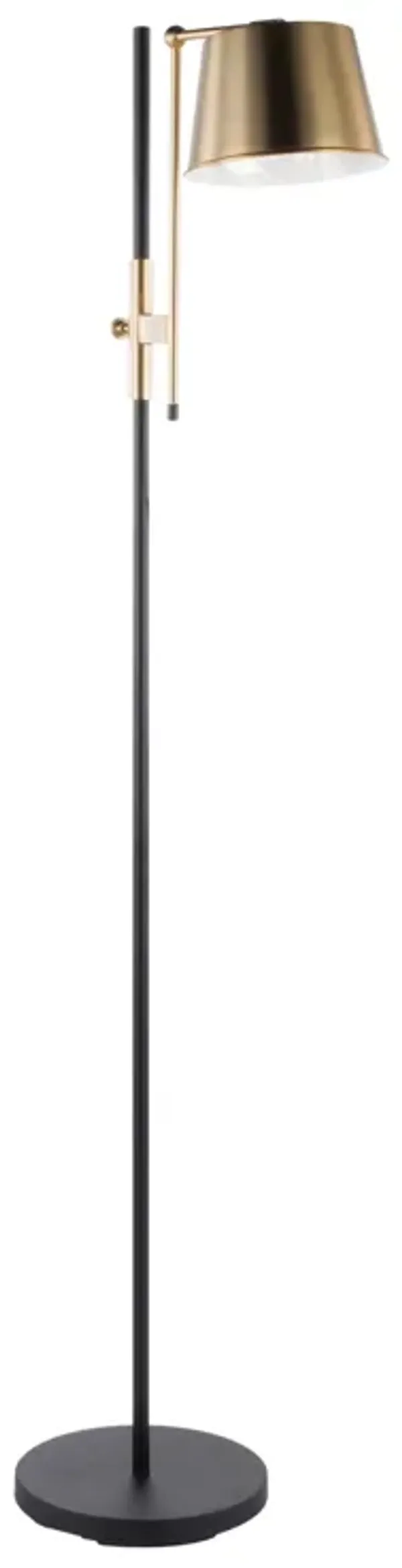 Metric - Industrial Floor Lamp - Black / Antique Brass