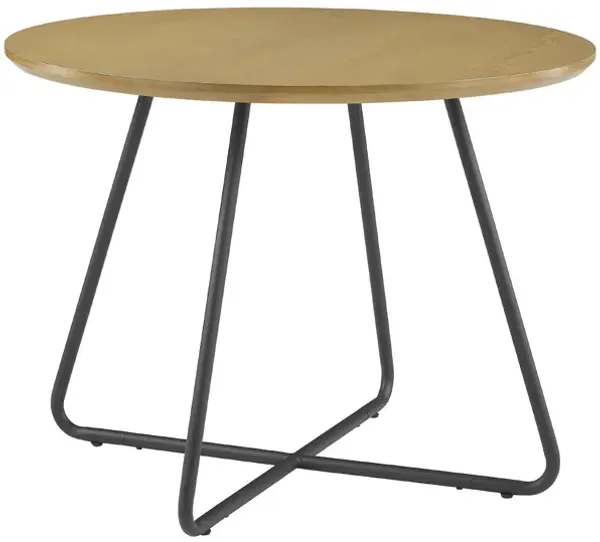 Modern Curved X Base Round Dining Table - English Ash