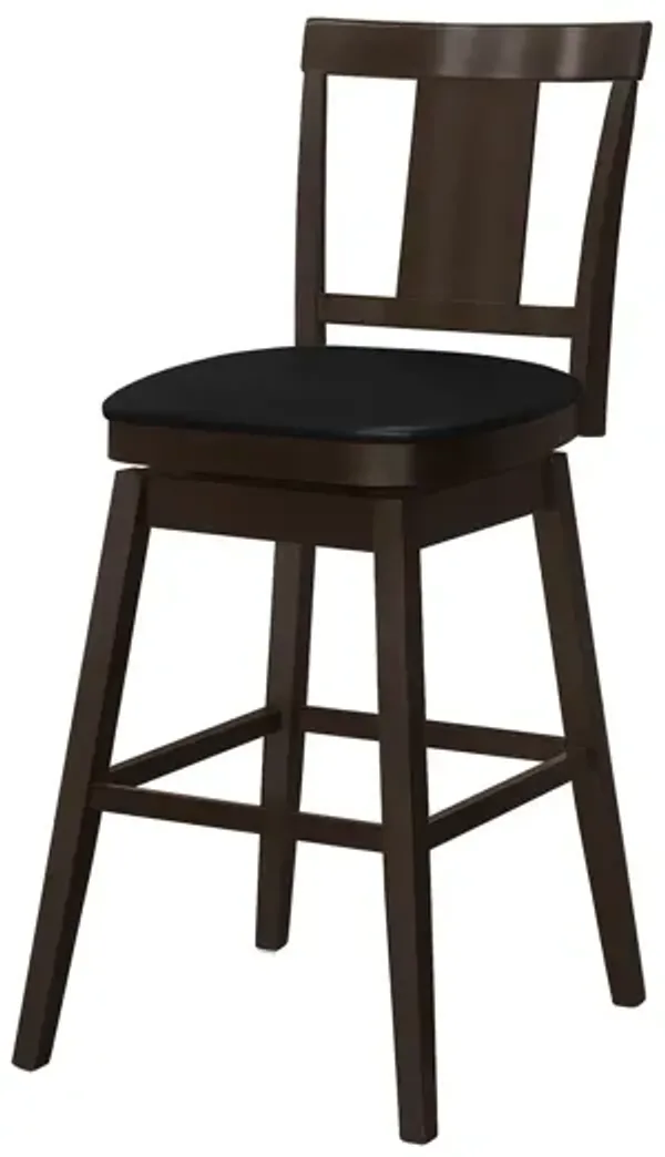 Swivel Bar Stool With Bar Height Leather Look (Set of 2)