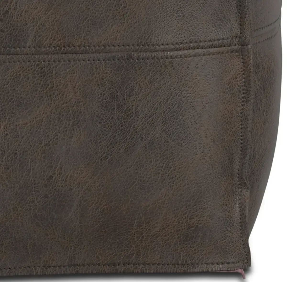 Sheffield - Square Pouf - Distressed Dark Brown