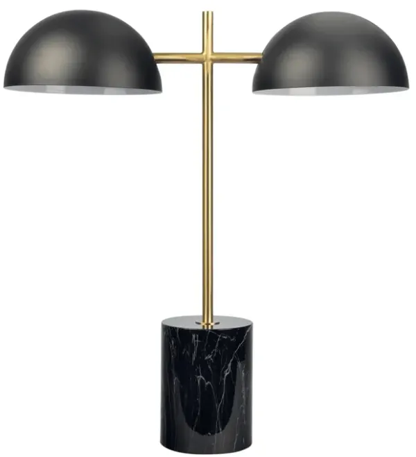 Nova - Hydro Table Lamp With On / Off Switch Double Lamp - Black / Gold / Marble