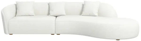 Elijah - Japandi Curvy Sectional Sofa - Beige