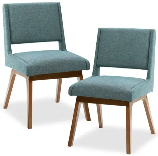 Dining Chair With Upholstered Seat And Back (Set of 2) - Blue