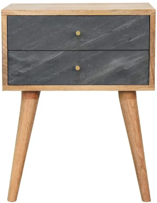 Slade - Bedside Table - Stone Gray