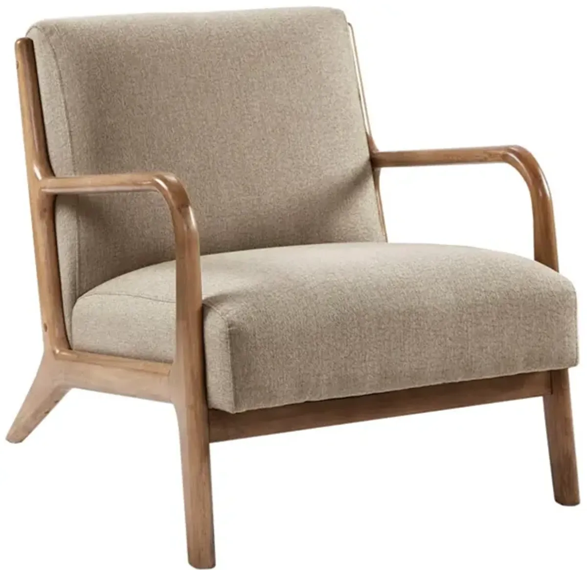 Mid-Century Style Lounge Chair With Upholstered Seat