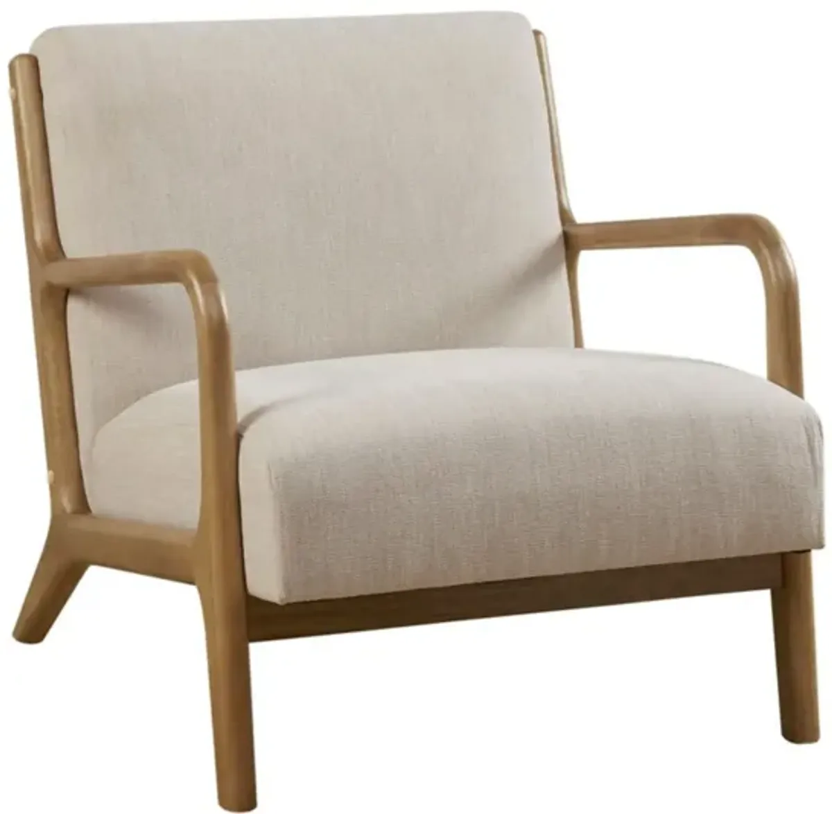 Mid-Century Style Lounge Chair With Upholstered Seat